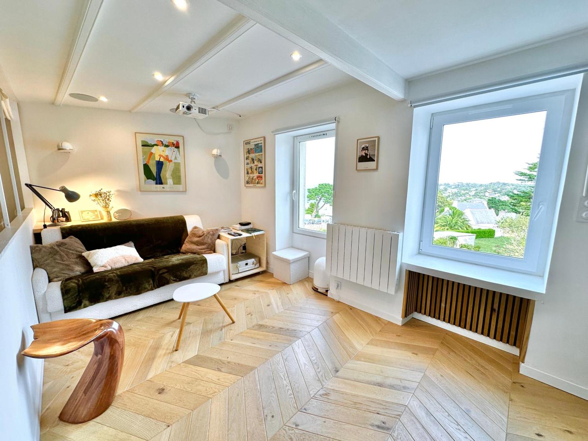 Au Bon Accueil - Appartement Vue Mer - Hyper Centre - Avec Home-Cinema Carantec Eksteriør billede